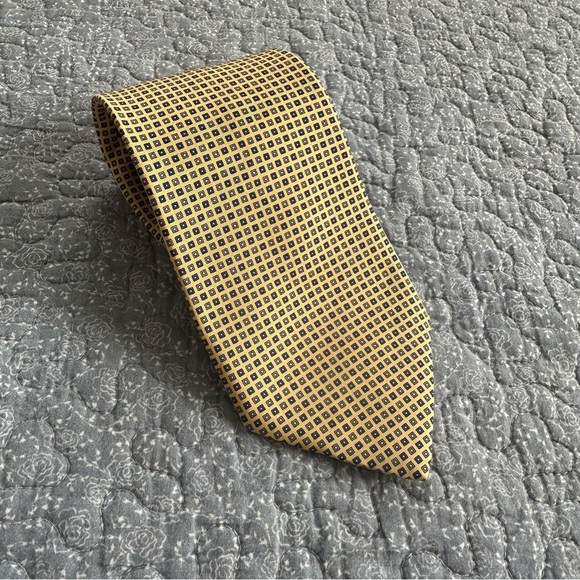 Brooks Brothers 346 Repp Tie Elegant Yellow & Blue Silk Necktie 60” x 3.5” - Picture 2 of 8